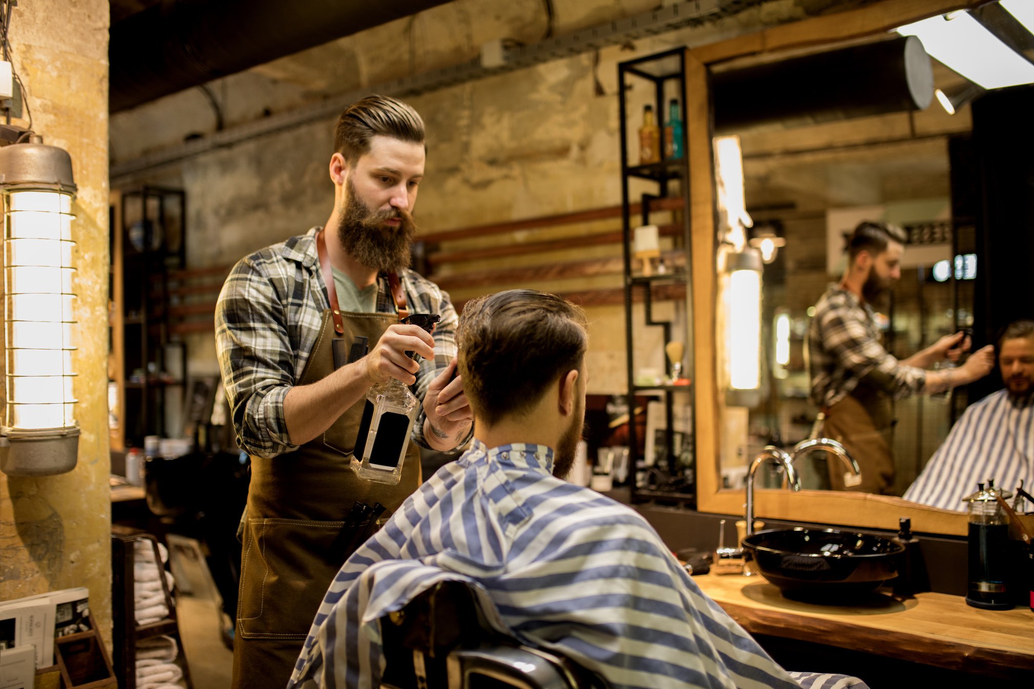 At barber shop