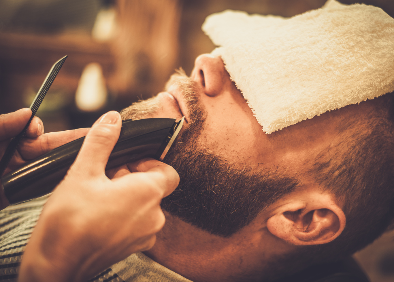 Client in Barber Shop